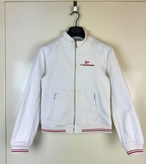 LUNA ROSSA PRADA Rare Vintage White Denim Racing Bomber Jacket Womens S