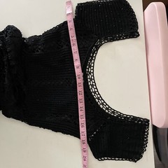 Gorgeous Vintage CACHÉ Black Beaded Crochet Knit Midi Dress XS/S/M