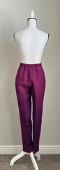 1980s Wine Flat Front Slacks, Vintage Cranberry High Waisted Pants, 80s Style