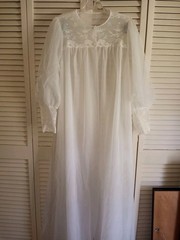 Vintage Shadowline Lingerie Nightgown and Peignoir Robe Chiffon Set Size Small
