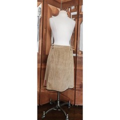 Vintage PRADA Sport Lines Rossa Skirt Beige Tan Corduroy A Line Knee Length