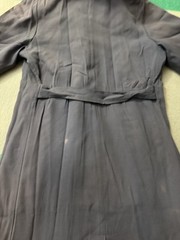 Vintage 40s 50s 60s Gabardine Rayon Sun Faded Mouton Fur Collar Overcoat Trench