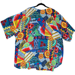 VTG 80s/90 Copy Cats Abstract Oversized Dopamine Shirt Made In USA Paper Tag 31″