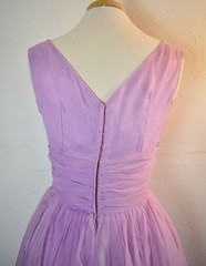 Vintage 1950s Purple Organza Cupcake Party Dress with Detached Lace Bodice