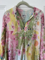 Vtg 70s Butterfield 8 Floral Maxi Kaftan Muumuu Dress Retro Boho Caftan Small