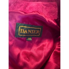 Danier Vintage Pink Suede Leather boho Y2K Mid Length Coat Jacket s retro whimsi