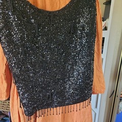 VINTAGE 1960S 1970S LOT, DRESSES,TOP, MINIS,BEADED, BOHO, GLAM (10) ITEMS IN LOT