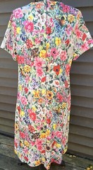 Women’s VTG 70’s House Dress Floral Knit Square Neck 42” Chest Day Dress NICE