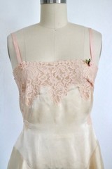 Vintage 1920s/30s Bloomer Slip Romper 100% Silk flapper chemise Lace XS negligee