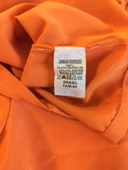 Vtg 2 Piece Set Blouse Wide Leg Pants XL Orange Relaxed Pull on Boho Appeal Chic