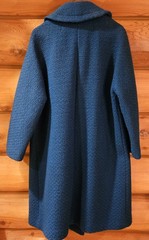 Vintage Full Length Wool Coat -Teal Color Size 10 No Labels