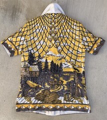 Vintage Hamilton 8 Forest Cabin Boat Water Nature Mod 60s MCM Blouse Top Shirt