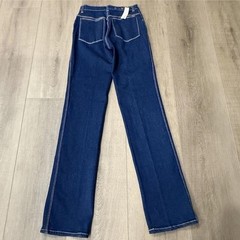 Gloria Vanderbilt Vintage High Rise Straight Leg Indigo Jeans White Stitching 6