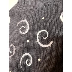 1990s Timberlea Christmas Snowman Pearl Swirl Whimsical Art To Wear Sweater M