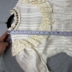 Vintage Dress 70s Gunne Sax Style Edwardian White Lace Cream High Neck Prairie S