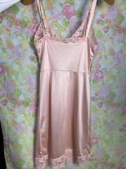 Vintage Sliperfection Womens 34 Pink Nylon Tricot/Lace Full Slip Antron III
