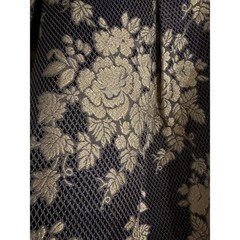 Kay Unger Vintage Style High Waist Floral Jacquard Midi brocade Skirt size 2