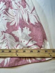 #2483 Vintage Creations Hawaii Muumuu Dress Large Pink White Tropical Cotton USA