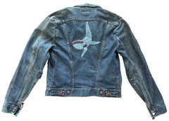 Vintage Maverick USA Denim Jacket Embroidered Bird Back Western Sz38