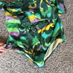 Vtg 60’s 70’s MOD Swimsuit Bikini Accentuette skort Bra Fully Lined