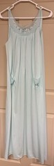 Carol Brent Vintage Nightgown Sleeveless Large Mint Green Pockets Embellished