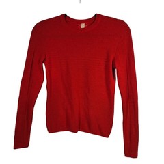 VTG Enba of Austria Red Knit Crew Neck Pullover Sweater Woman US 10 Ski Layering
