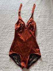Vintage Reversible Swimsuit 1950s/60s Women’s Copper Black Palm Trees Halter