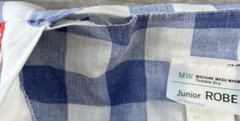 Vintage JCPenney Blue Check Cotton Robe Womens Size M Belted Pockets Americana