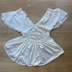 Vintage Cinema Etoile Ivory Lace Baby Doll Nightgown Shirt