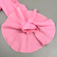 VTG 70s Pink Ruffle Front Blouse Bell Sleeve Button Down Top Womens S Barbiecore