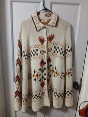 Vtg 1970’s Printed Pancho Cape Sz L JcPenney’ s Fashions