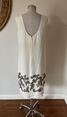 Vintage 60s Neusteters Beaded Coral Cream Cocktail Dress Women M