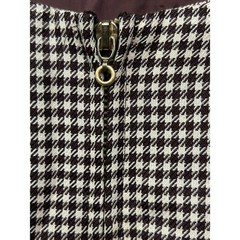 VTG Donna Ricco Sheath Dress Womens Size 12 Brown Houndstooth Wool Pockets Zip