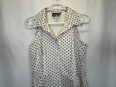 Vintage Pinup Rockabilly 50s 60s Sleeveless Dress Size 12 Polka Dot Tattoo Retro