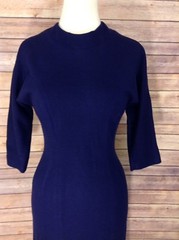 Nancy Greer Navy Blue Vintage Wiggle Dress Size 10