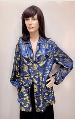 VTG 1970s SATIN PHOENIX BIRD Rayon BROCADE Vietnam Cocktail Jacket Or Tunic Sz-M