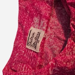 Shelton Stroller Pink Abstract Floral Dress 1950s Vintage 1960s Button Front