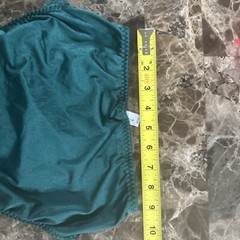 NWOT VTG 80s 90s Shiny Satin Bikini Granny panties S Green Silky Nylon Wet Look