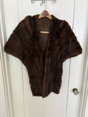 Mink Capelet Stole Dark Brown Vintage 50’s-60’s One Size Fits Most Gorgeous!
