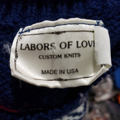 Labors of Love Easter Bunny Rabbit Pull Over Purple Knit Sweater S 36 x 23 in