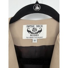 Entre Deux Modes Carrie Rouveyrol Vintage Tan Moto Military Jacket Womens 8