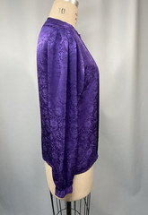Vintage Blouse SIZE 8 MEDIUM purple MARLIS ELLE DESIGNS 80s 90s classic pleat