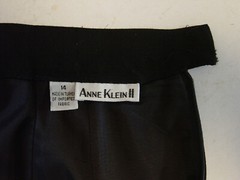 1980s Anne Klein II Womens Skirt Black 14 Wool Pleated Pocket Belt Loop Long Vtg
