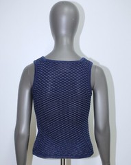 Vintage 1970s Blue Lurex Mesh Tank Top COURREGES Paris Size XS Made in France
