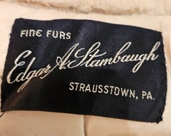 Vintage Beige Mink Stole by Edgar Stambaugh Fine Furs, Strausstown, PA