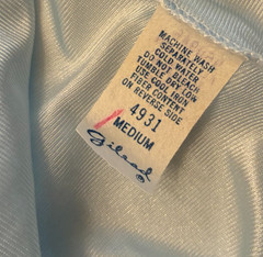 Vintage GILEAD DRESSING ROBE Medium POWDER BLUE Sheer Nylon Midi LACE Babydoll