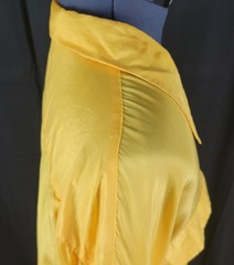 Vintage Bonjour Yellow Oversized Silk Blouse w Button Down & Flap Pockets Size M