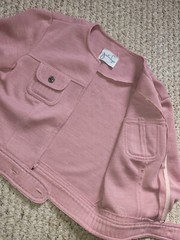 Vintage 60s 70s Pink Cropped Womens Moto zip front Jacket XS/S Retro