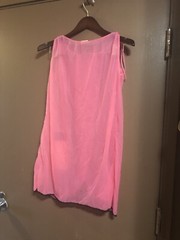 Vintage GRAGERO Nightgown Medium Pink Nylon Lingerie Sleep Slip Lace Sheer