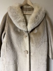 Vintage 60’s Fox Fur Collar Long Brazotta Coat XL-1X Mad Men Old Money Glam